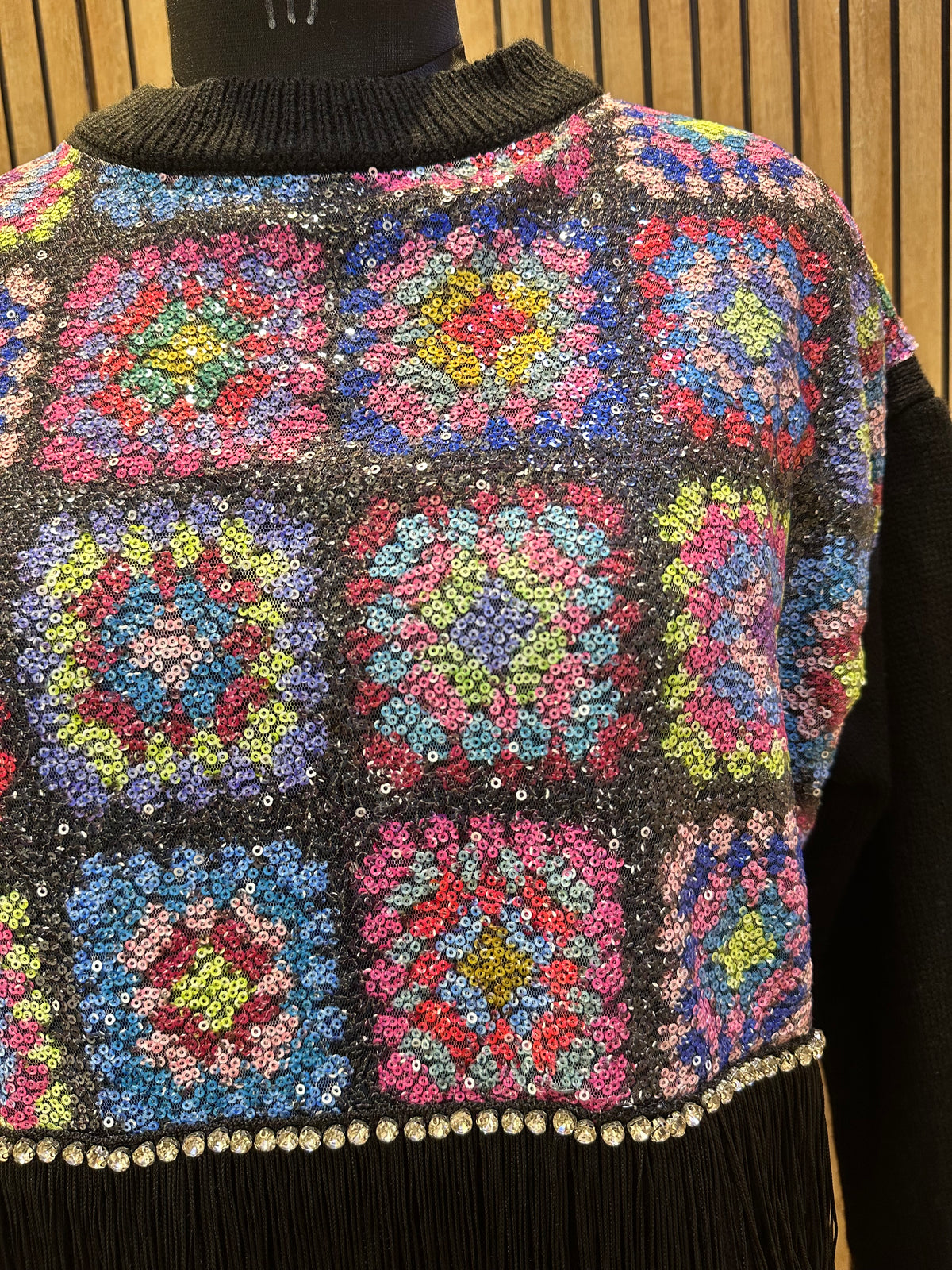 SEQUENCED KNITWEAR TOP