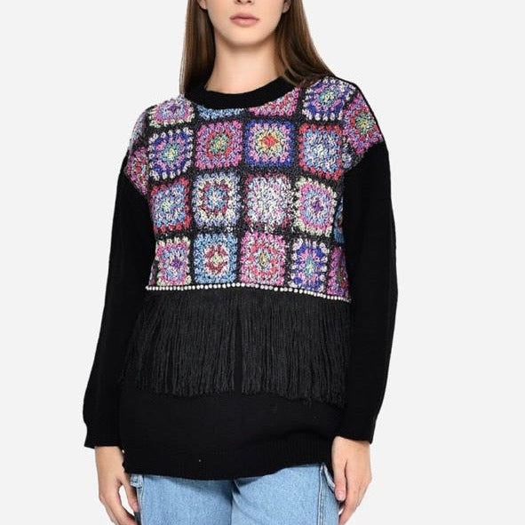 SEQUENCED KNITWEAR TOP