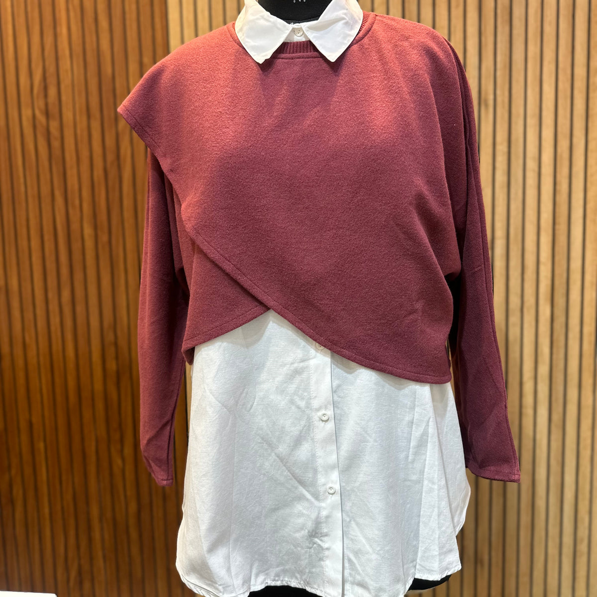 SEMI-KNITWEAR SHIRT