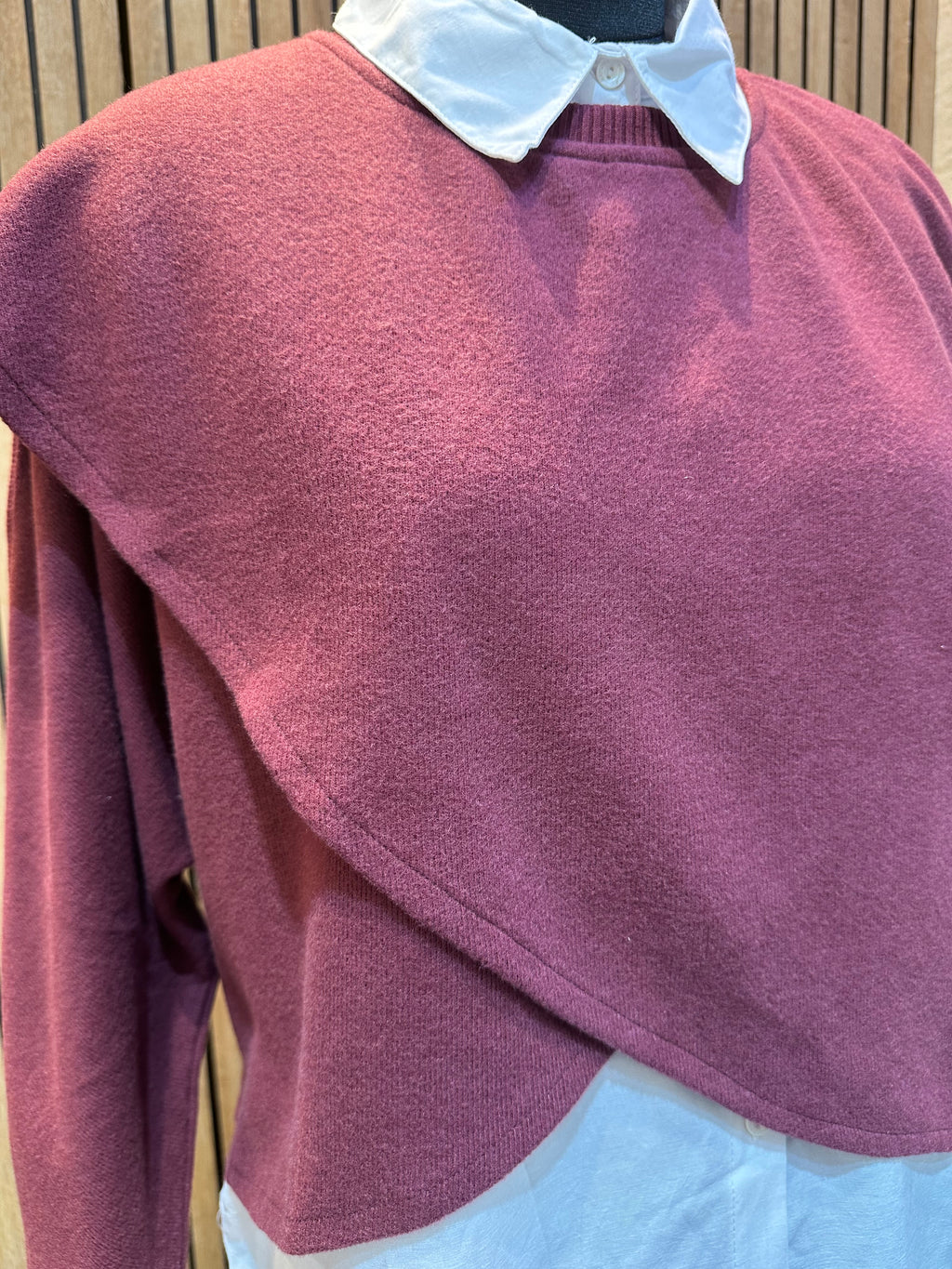 SEMI-KNITWEAR SHIRT