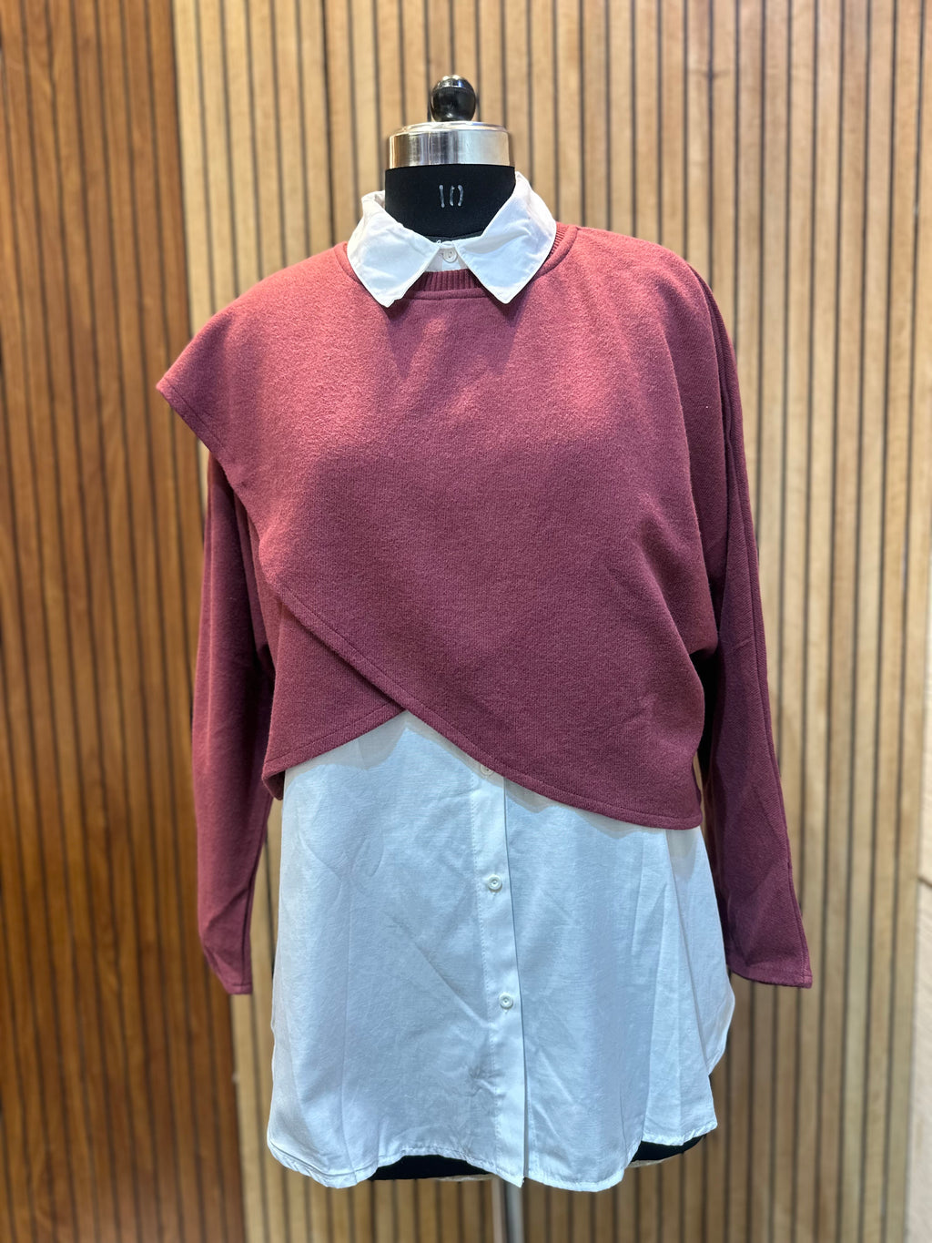 SEMI-KNITWEAR SHIRT