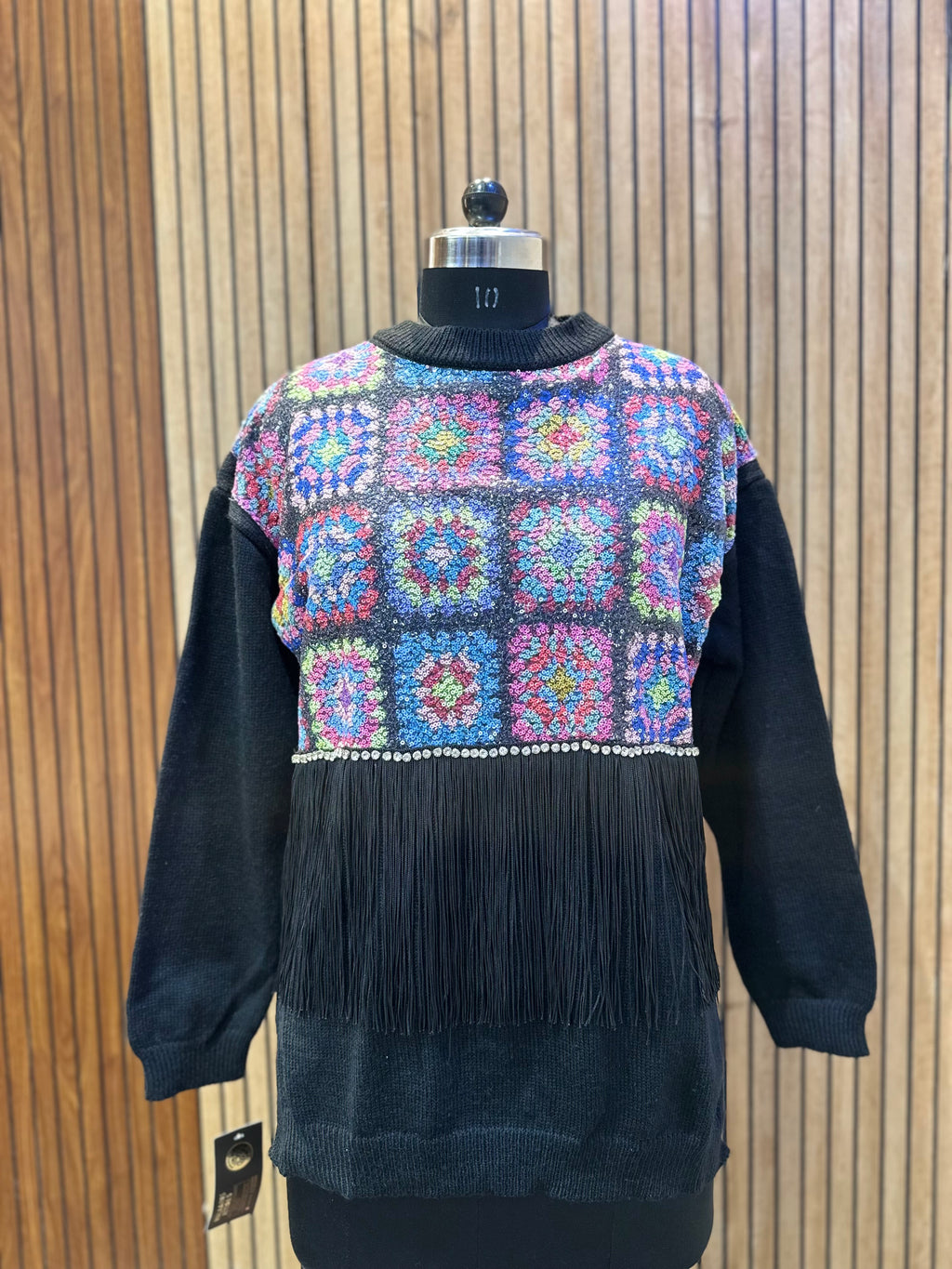 SEQUENCED KNITWEAR TOP