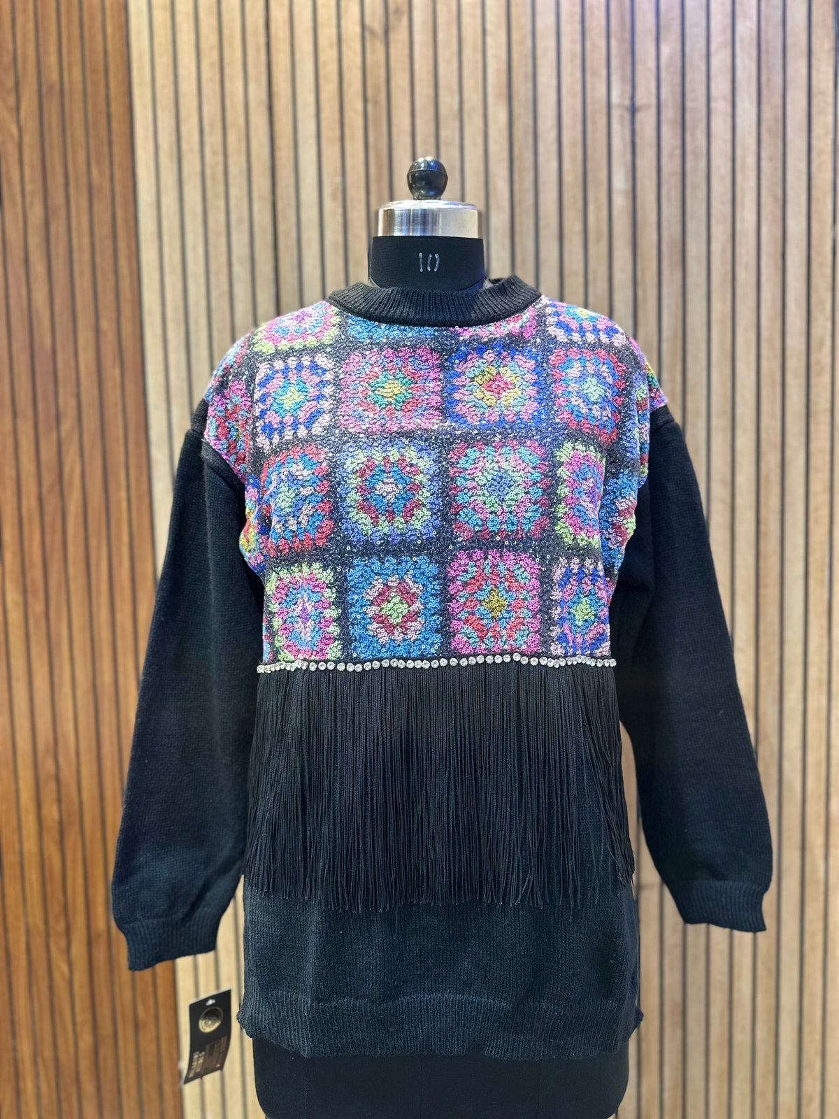 SEQUENCED KNITWEAR TOP